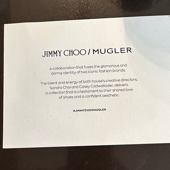 Jimmy Choo Mugler Black and Tan Striped Heels - Picture 6 of 6